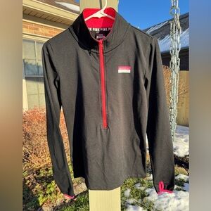 Women’s~Victoria Secret~Ultimate~
”Pink”~Black/Pink~Track Jacket~Half Zip 
~TUC